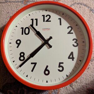 Cloudnola Factory Red Wall Clock